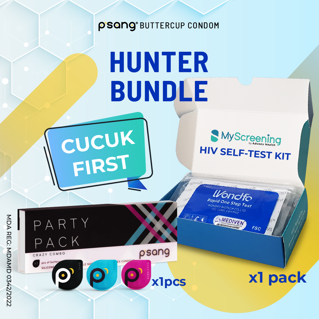 [3 pcs Condom + HIV TEST KIT ] HUNTER BUNDLE